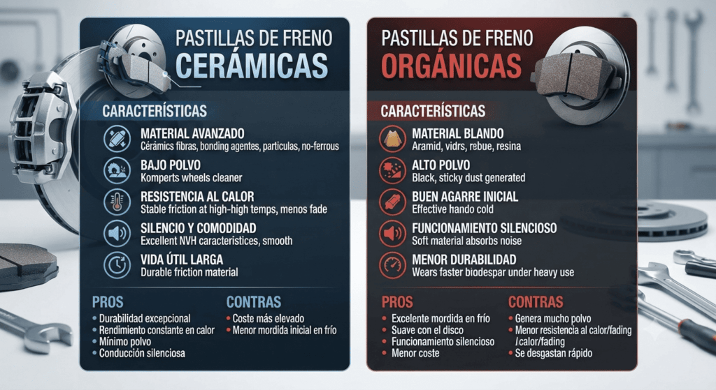 qué tipo de pastillas de freno existen